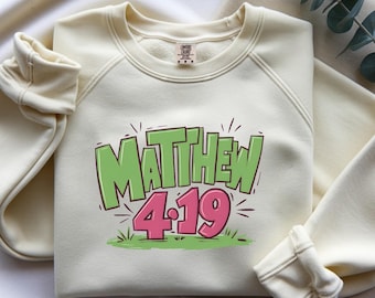 Matteo 4:19 Design cristiano PNG, Versetto biblico PNG, Download per sublimazione a tema religioso