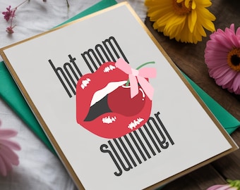 Mamma sexy in estate PNG SVG, grafica labbra ciliegia, design per sublimazione per vacanze di mamma alla moda