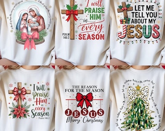 Christian Christmas PNG Bundle, Jesus Xmas Sublimation Designs, Faith Shirt PNG Pack