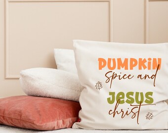Christian Fall SVG Shirt Design,Pumpkin Spice & Jesus Christ,Religious Christian Girl Retro Christian Woman Trendy Print Sublimation File