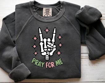 Prega per me - Mano scheletrica PNG, Segno della mano rock cristiana, Design di fede retrò