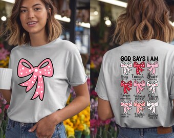 Christian Coquette PNG, Girly Christian Cross Sublimation, Preppy Bible Verse PNG, Religious Bow PNG, Christian Sublimation Design