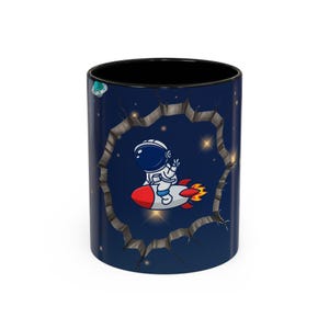 Space Adventure Coffee Mug, Astronaut Mug, Unique Gift for Space Lovers, Cosmonaut Coffee Cup, Fun Drinkware for Kids and Adults