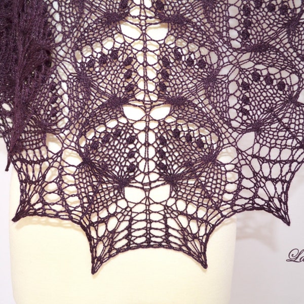 Shawl pattern "Estonian Butterflies". Hand Knitted Lace Shawl, Wrap, Scarf. Original Design. PDF downloadable pattern. LaceKnit design