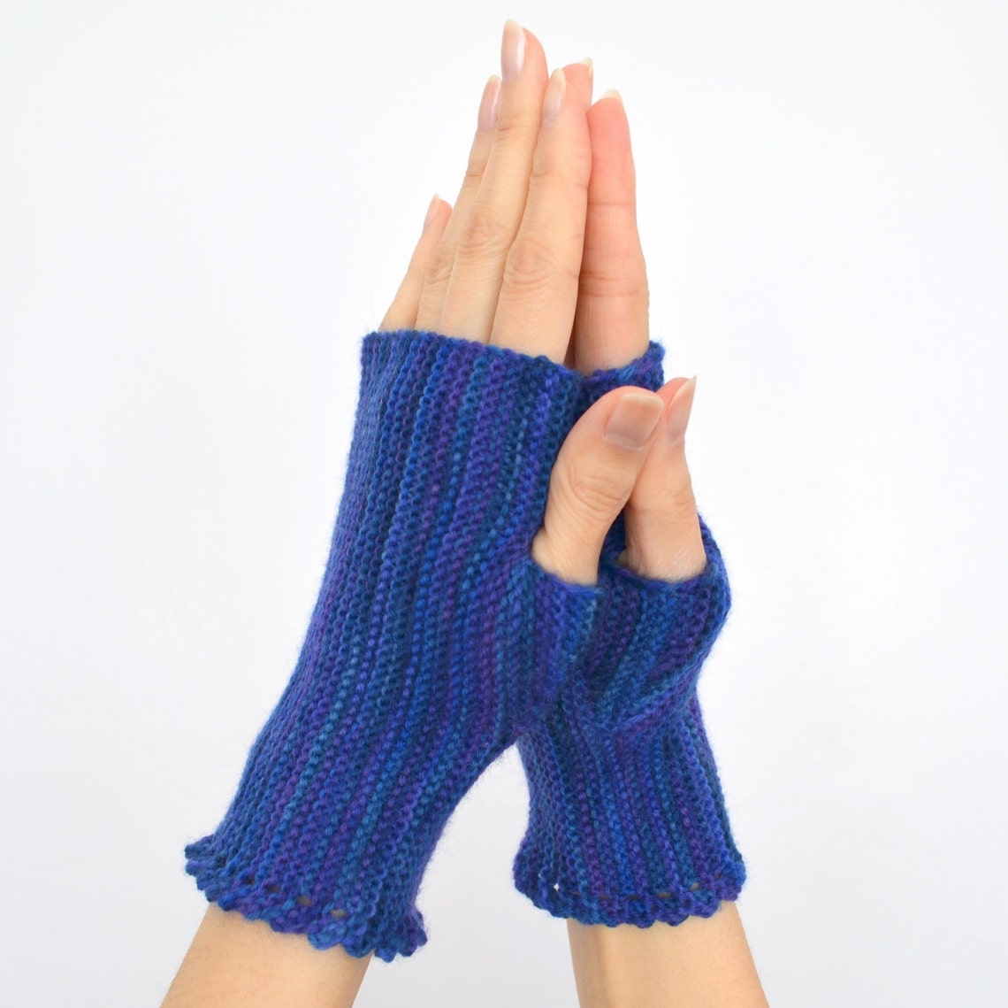 Pattern Fingerless Gloves on Straight Needles Etsy