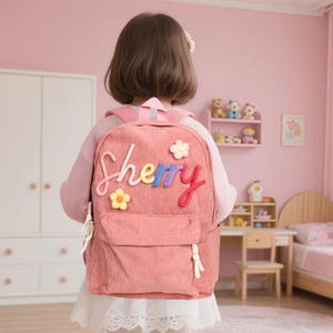 Personalized Pink Kids Backpack with Name, Custom Name School Bag, Children&#39;s Backpack for Kid Toddlers, Back to School Gift, Preschool Gift
