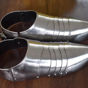 Sabots en acier de calibre 20 fabriqués à la main - Chaussures d'armure médiévales pour GN, cosplay, reconstitution et exposition