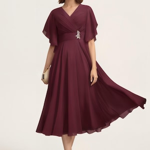 lapel collar long sleeve feather decor mini dresses-burgundy Bijou | Burgundy Square-Neck Lace Long-Sleeve Mini Dress