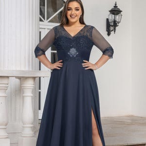 Steel Blue Dress Mother of the Bride