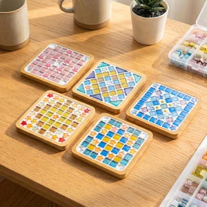 Mosaic Coaster DIY Kit, Famous Painting Inspired Craft Gift, Art Lover Table Decor Project