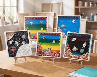 Mosaic Tray Kit, DIY Themed Craft Project for Creative Gift, Ocean Tropical Space Art Decor