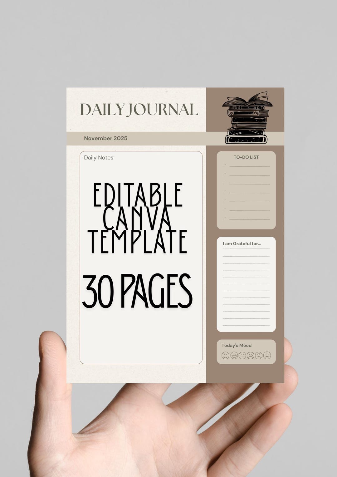 Editable Canva Daily Journal Template for Productivity Planning and ...