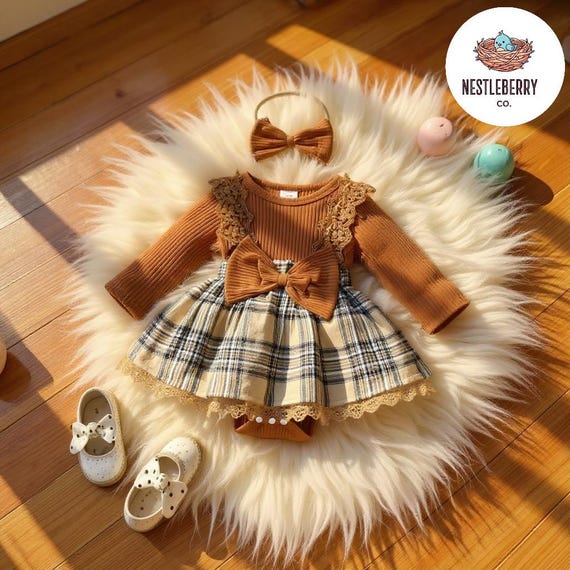 brown plaid baby dress Tight Short Homecoming Dress with Back Tie Lilac / Large main image 1