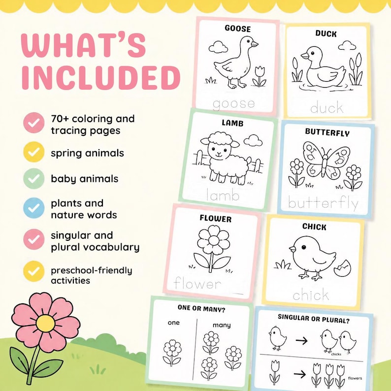 Spring Activity Book for Kids Printable, Kindergarten Worksheets ...