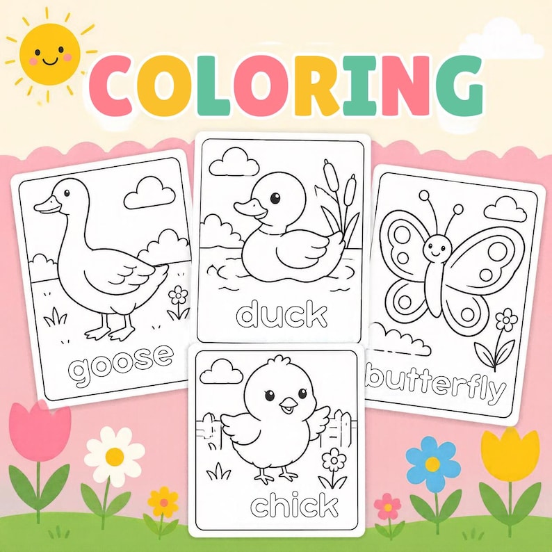 Spring R Color Pages Spring Activity Book for Kids, 70+ Pages, Coloring, Tracing, Learning ...