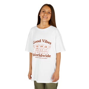 Good Vibes Kids Tee - Fun Cotton Tee, Positive Message T-Shirt, Youth Casual Wear, Gift for Birthdays, Summer Activities, Cheerful Apparel