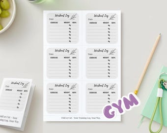 Printable Workout Log: Gym & Weightlifting Progress Tracker (Digital Download