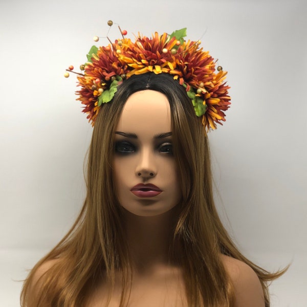 Blume Blumen Kopfschmuck, Stirnband, Renaissance, blumenhaarteil, Krone, Hochzeit, Foto-Prop, Cosplay, Dia de Los Muertos, Tag der Toten