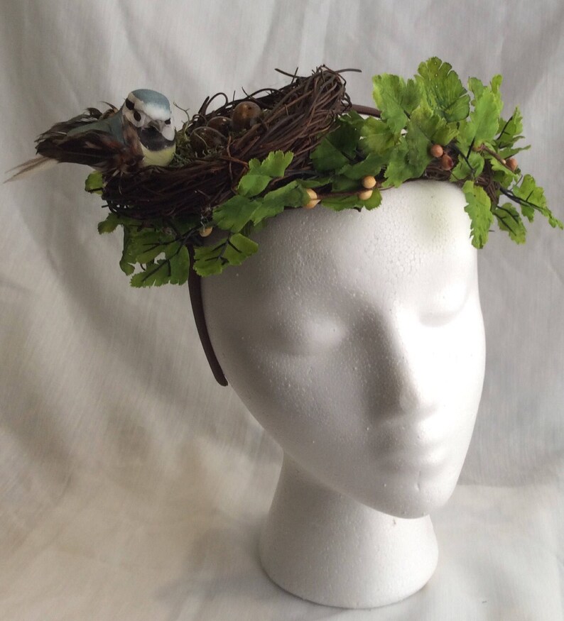 Bird and Nest Flower Crown Floral Headpiece Headband Etsy