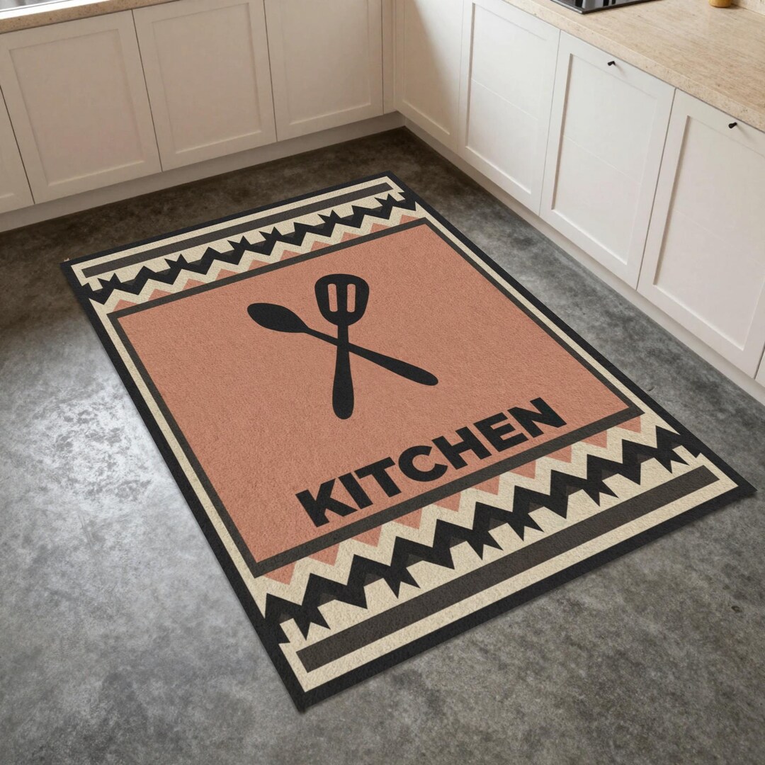 Farmouse Kitchen Rugs Farmhouse Kitchen Rug, Rustic Modern Floor Mat, Minimalist Graphic ...