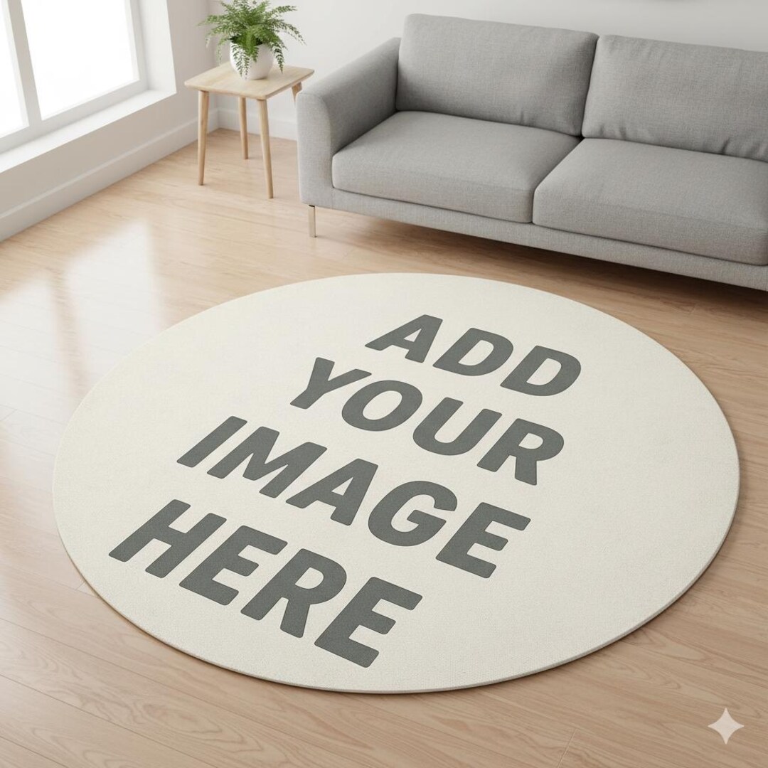 Round Rug Logo Design Your Own Digitally Printed Round Non-slip Based Rug, - Etsy