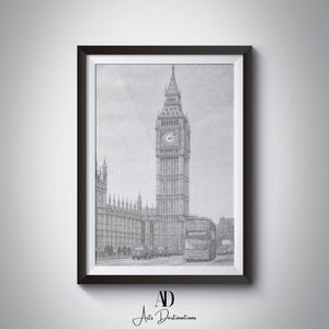 Big Ben Pencil Sketch – Vintage Printable Wall Art