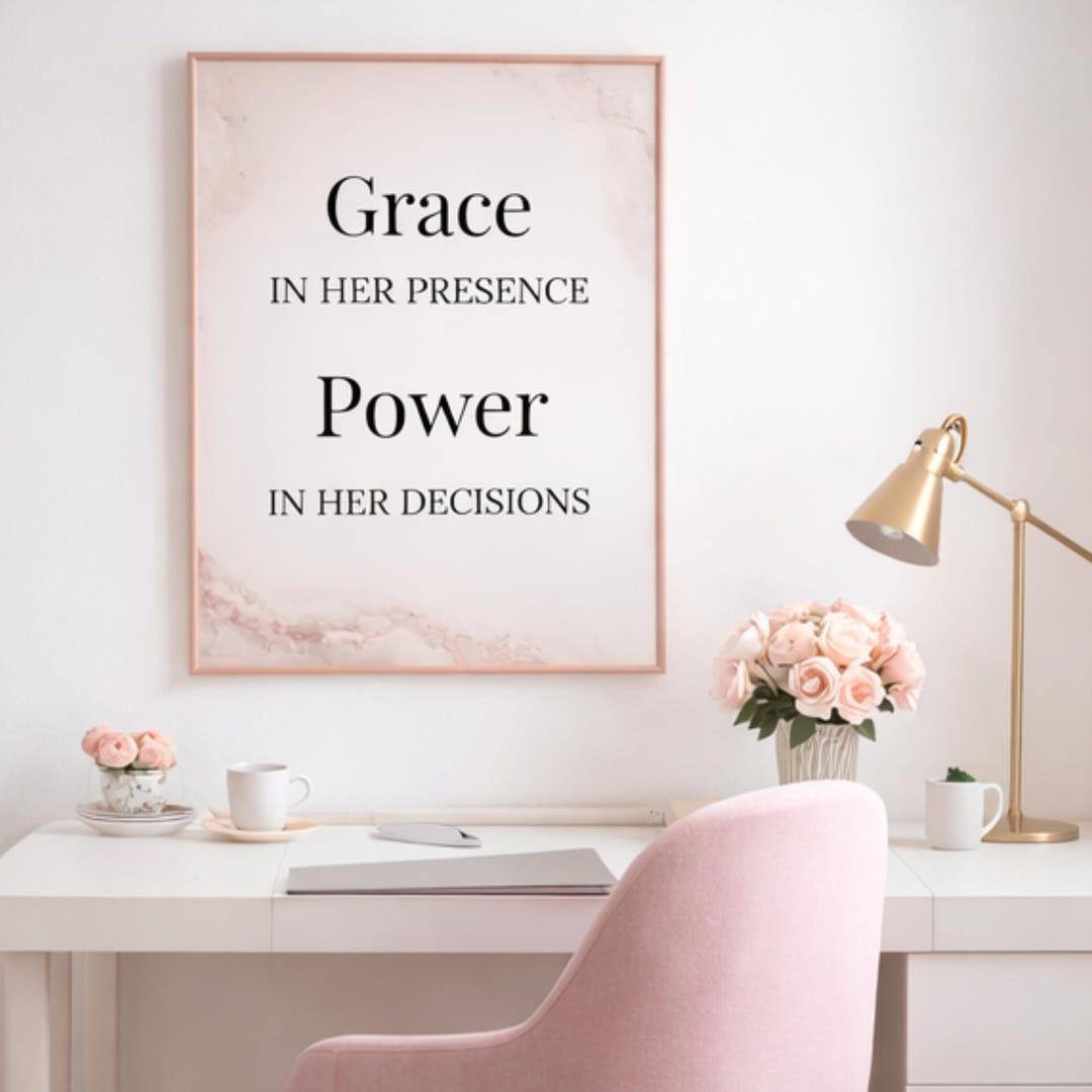 Pink Girl Boss Wall Art Printable, Quote Print, Feminine Office Decor ...