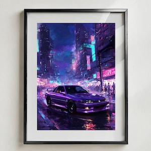 Mitsubishi 3000GT VR4 Poster, Neon Car Wall Art, Home Decor, Gift for Car Enthusiasts, Aesthetic Wall Art, Bedroom Decor