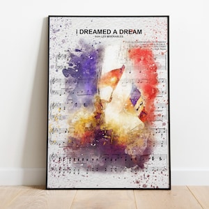 Les Miserables Musical Poster, Wall Art, Musical Lovers Gift, Editable Digital Poster, Broadway Digital Poster, Broadway Sheet Music Print