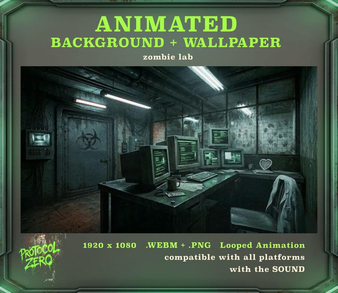 Animated Zombie Lab Wallpaper, Dark Horror Background, Sci-fi ...