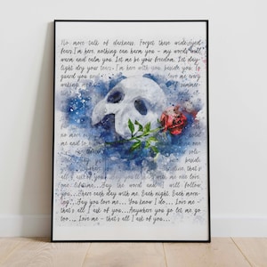 Phantom of the opera Musical Poster, Wall Art Gift Editable Digital Poster Broadway Sheet Music Art Print