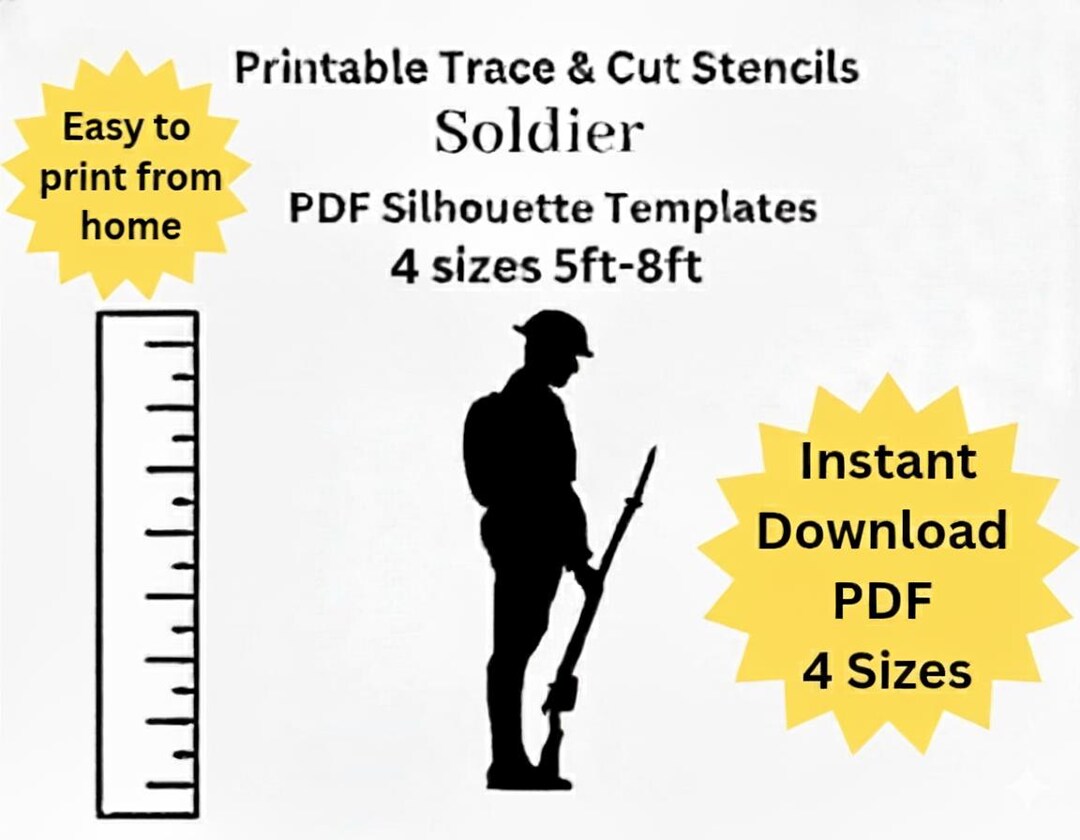 Printable Trace & Cut Stencils Soldier - Etsy