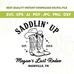 Last Rodeo Bachelorette Svg Template, Nashville Bachelorette Party Svg, Nashville Bach Party, Custom Bachelorette Svg, Bridal Party Svg Png
Nashville Bachelorette Clipart PNG SVG Handdrawn Bachelorette Party Clipart for Last Rodeo Texas Bachelorette Favors, Logos, Shirts, Koozies
Cowgirl Bachelorette Logo Let's Get Rowdy Bachelorette Design Western Bach Template PNG Cowgirl Social Club Editable Canva Template Design
