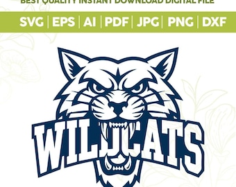 Wildcats SVG PNG, Wildcats Cricut, Wildcats Svg File T-Shirt, Wildcats Silhouette, Wildcatstypografy Svg Png, descarga instantánea, Cricut