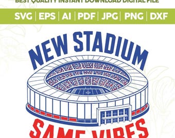 Nuevo estadio de fútbol americano de Buffalo, misma vibra 2026 SVG PNG, diseño del estadio Orchard Park, Cricut