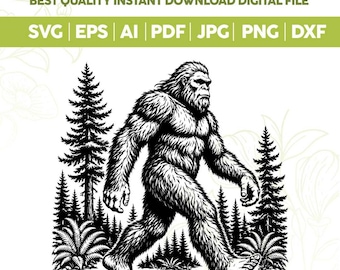 Bigfoot SVG PNG, Diseño de Bigfoot SVG, Arte de Bigfoot PNG, Descarga de Bigfoot, Sublimación SVG PNG, Archivos de corte para Cricut