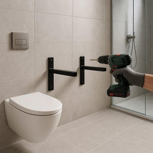 Bracket for Sink and Shelf Installation. Steel Brackets for Wall Mounted Marble Sinks. Bathroom Sink Brackets Wall Mounted Sink Support