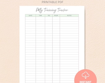 Printable Potty Training Tracker: Minimalist Chart (Digital Download)