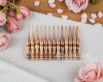 Handmade Rosewood Crochet Hook Set of 13 – Crochet Hooks for Yarn, Knitting and Crocheting