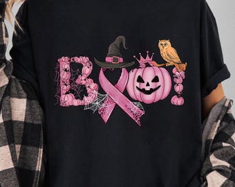 Comfort Colors Breast Cancer Awareness Halloween Shirt, In October We Wear Pink Ribbon Shirt, Cancer Fighter Gotta Have Options