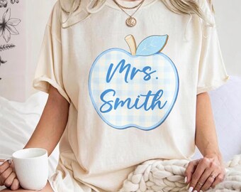 Custom Kindergarten Teacher Shirt, Custom Teacher Apple Shirt, Floral Coquette Teacher Gift, Teacher Life Tee