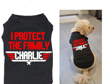 Custom Top Dog Clothes, I Protect The Family Dog Tank Top, Funny Dog Clothes For Small Dogs, National Pet Day Gift, Pet Owner Gift