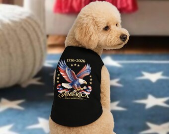 Vintage American Eagle Pet Clothes, 250 Years Of Freedom, Fourth Of July Xxl Dog Clothes, Patriotic Eagle Dog Shirt, Red White Blue
