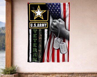 Custom Military Retirement Gift For Soldier, Us Military Flag For Proud Veteran, Veteran Appreciation Gift For Us Army, 4th Of July Gift