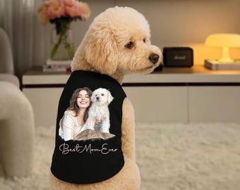Personalized Watercolor Dog Drawing Dog Clothes For Small Dogs, Large Dogs, Dog Mom Gifts, Pet Portrait Dog Tank
