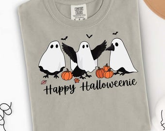 Comfort Colors Halloween-Krähen-Shirt für die Gruselsaison: Das perfekte Geschenk für Vogelliebhaber zu Halloween