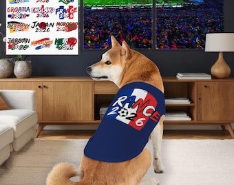 Soccer 2026 USA Canada Mexico Dog Clothes, Sports Fan Gift, National Soccer Flag Dog Jersey, Soccer Fan Apparel
