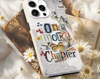 Bookish Phone Case Gift For Bookworm, Book Club Gift, Iphone Book Phone Case For Reading Girl, One More Chapter Phone Case