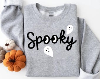 Spooky Season Ghost Sweatshirt, Halloween Graphic Shirt, Trendy Fall Halloween T-Shirt