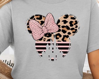 Leopard Minnie Mouse T-Shirt, Disney Safari Trip Sweatshirt, Toddler Minnie Bow Hoodie, Kids Safari Sweat, Animal Kingdom Shirt, Minnie Ears